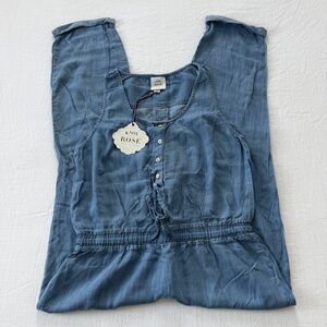 Knox Rose Chambray Blue Sleeveless Jumpsuit
